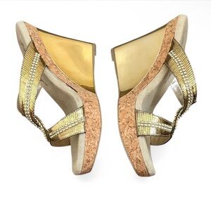 Gold Wedge Sandals